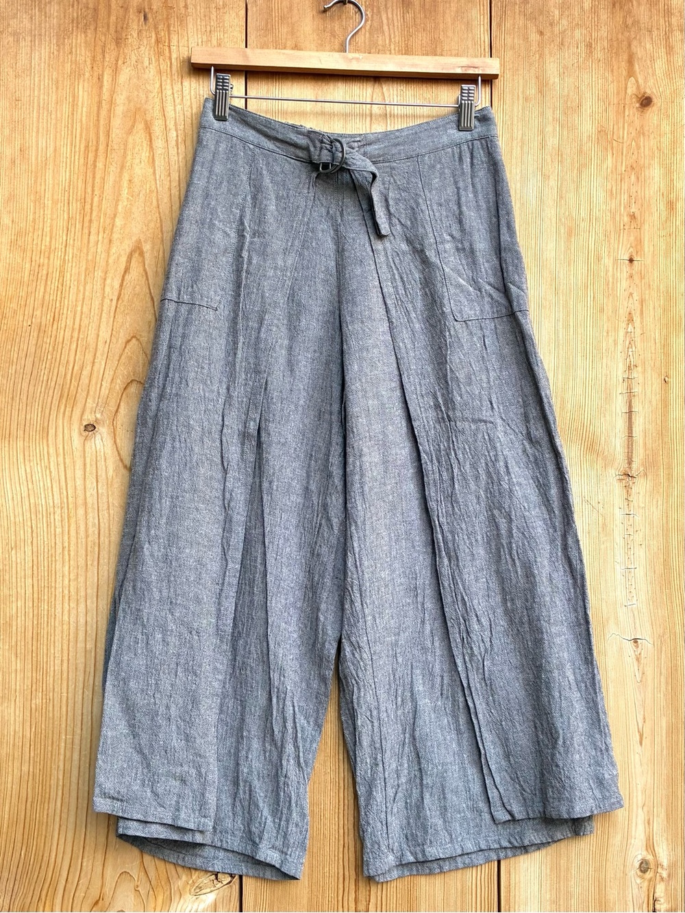 J. Jill Linen Blend Wide Leg Capris Pants Sz Medium